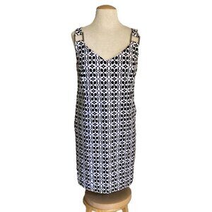 Adrienne Vittadini Vintage Sleeveless Shift Dress. Print w Shoulder Detail
